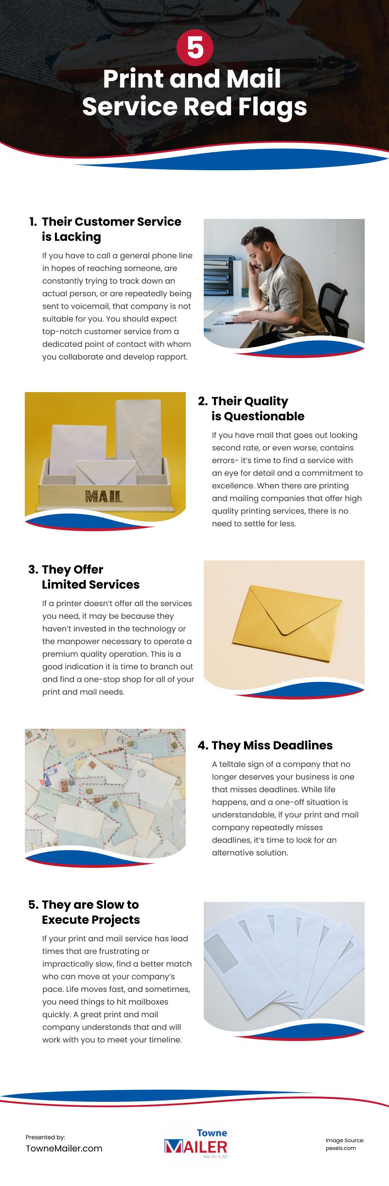 5 Print and Mail Service Red Flags Infographic