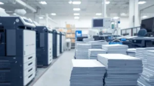 High-speed printers producing bulk print and mail solutions at scale